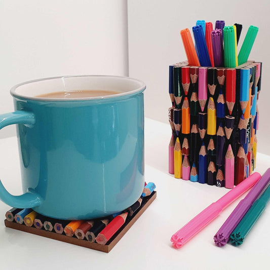 Crayon Coaster Set - Pair - Black Qubd