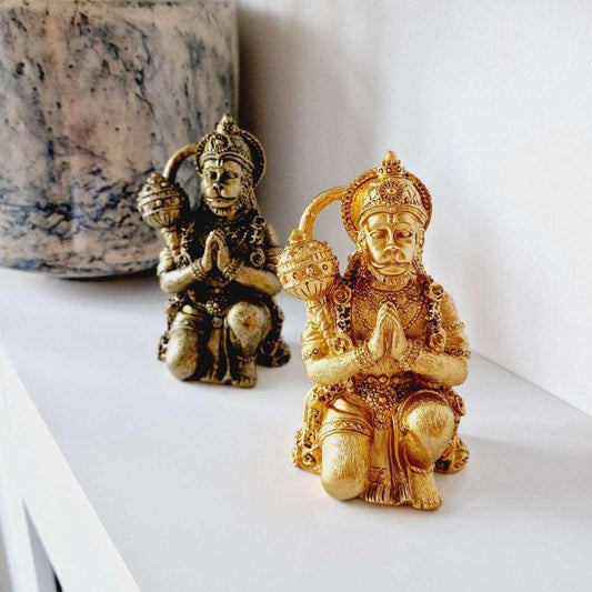 Hanuman Statue - Gold or Bronze - Black Qubd