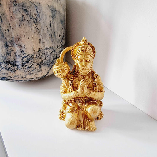 Hanuman Statue - Gold or Bronze - Black Qubd