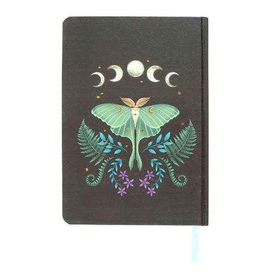 Luna Moth A5 Notebook - Black Qubd