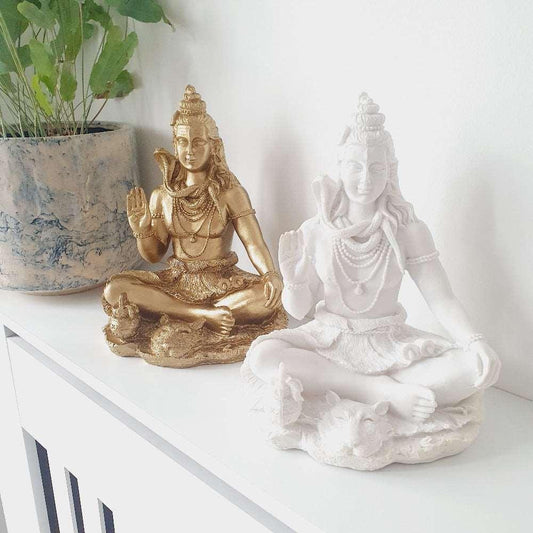 Gold Lord Shiva Statue - Black Qubd