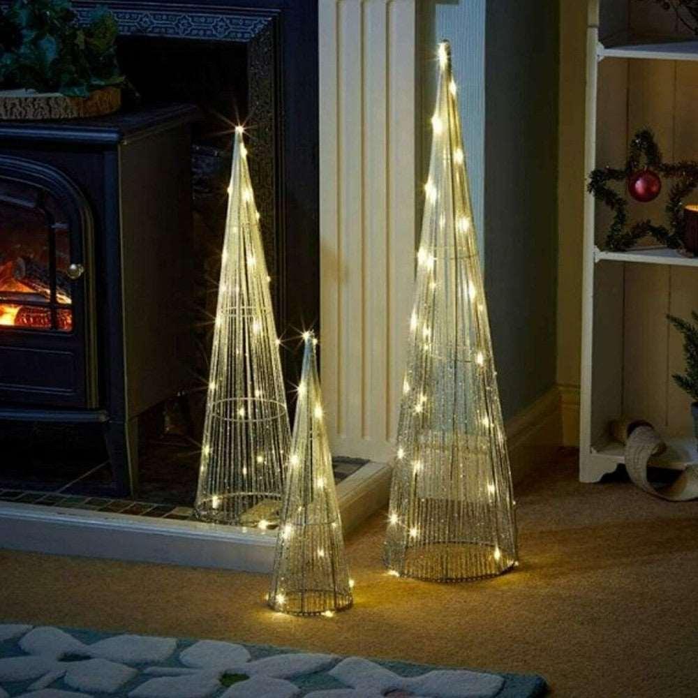 Light Up Christmas Tree Cones LED - Black Qubd