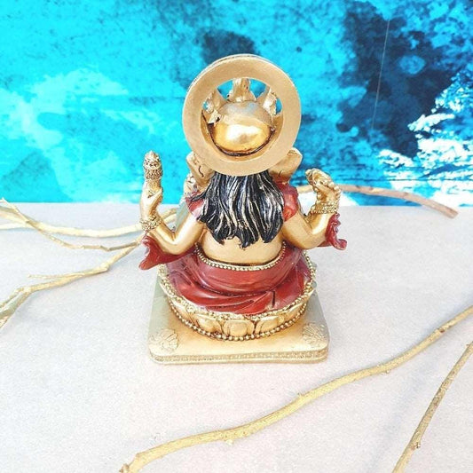 Sitting Gold Ganesh Statue - Black Qubd