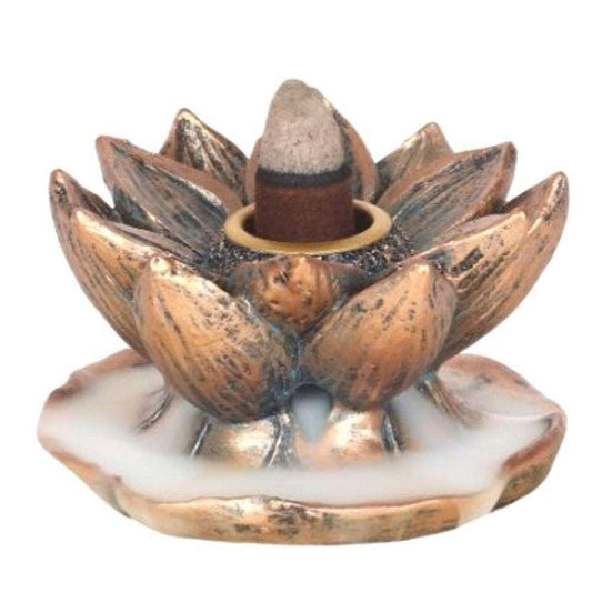 Lotus Smokey Waterfall Burner - Black Qubd