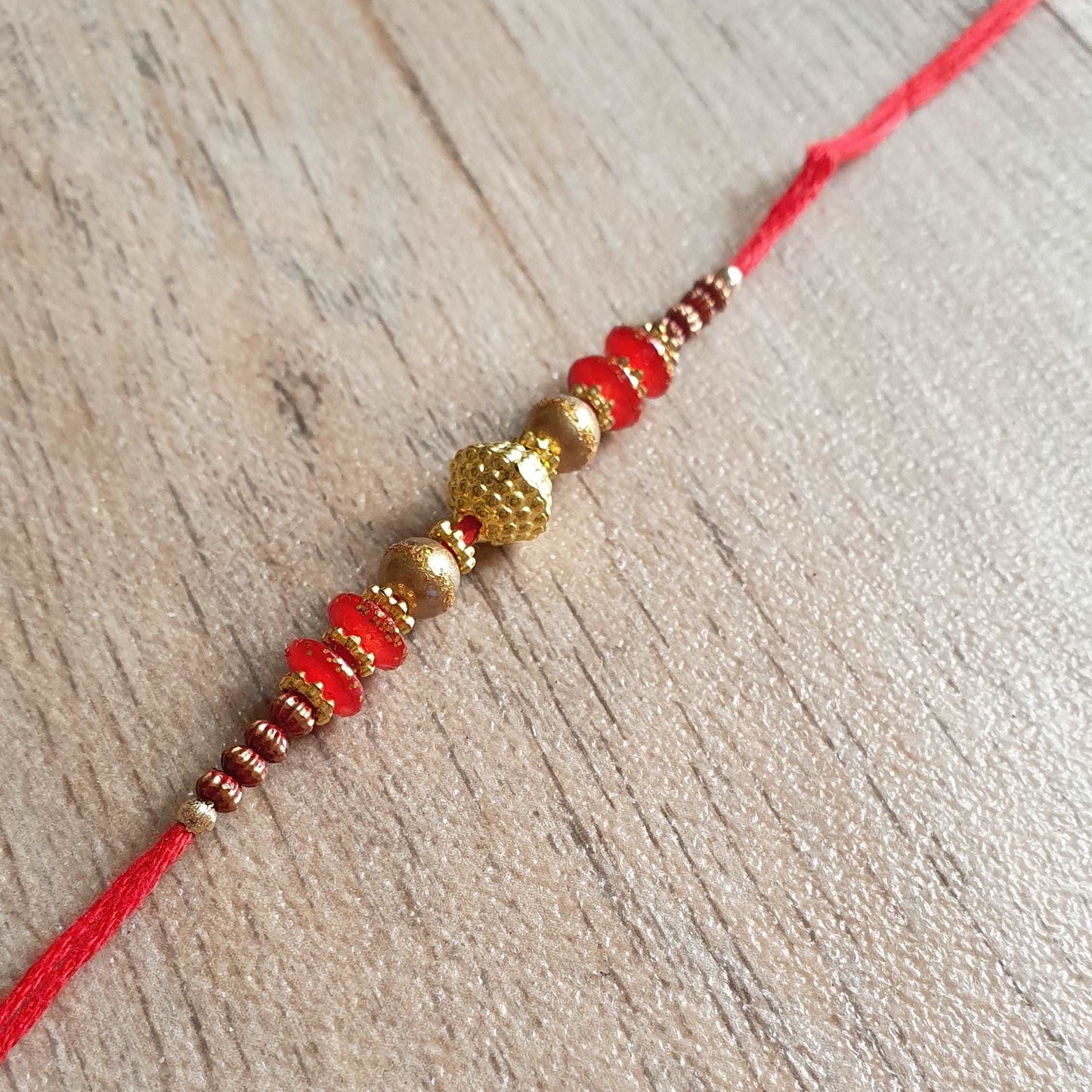 Red Traditional Rakhi Thread For Brother - Black Qubd
