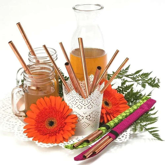 Handmade Copper Drinking Straws - Black Qubd