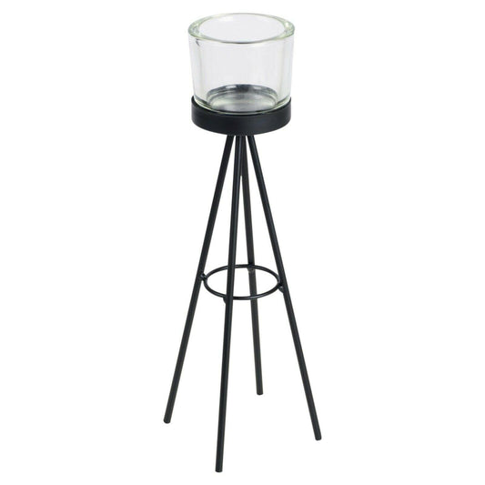 Black Tripod Tealight Candle Holder Set - Black Qubd