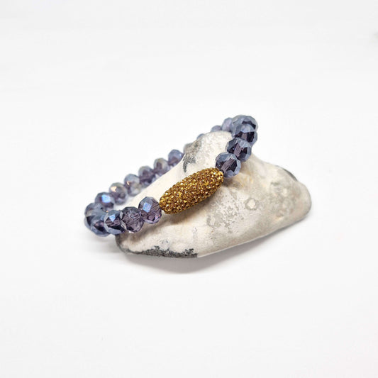 Purple Glass Beads Statement Bracelet