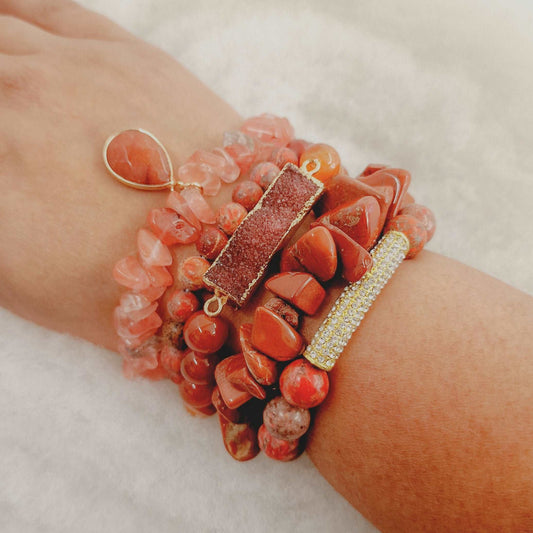 Energy Red Layers Stacking Bracelet Set