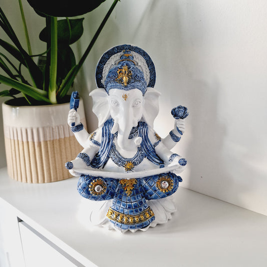 Blue Ganesh Teaching Statue
