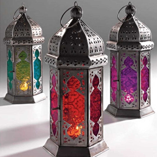 Moroccan Glass Lanterns - Black Qubd LTD