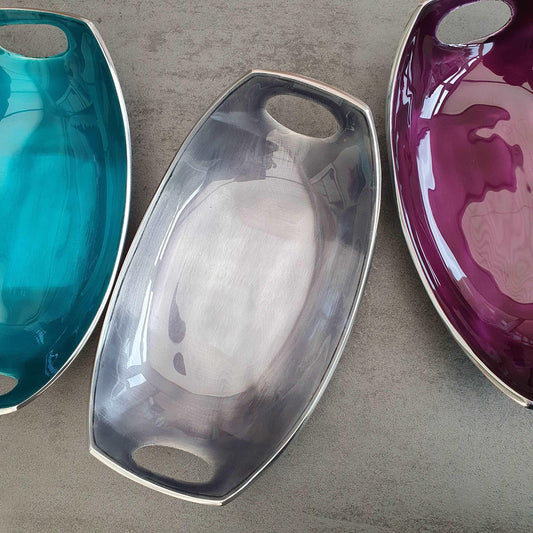 Oval Kitchen Serving Bowl with Handles - Black Qubd