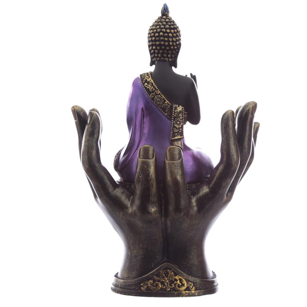 Hands Protector Purple and Black Buddha Statue Black Qubd