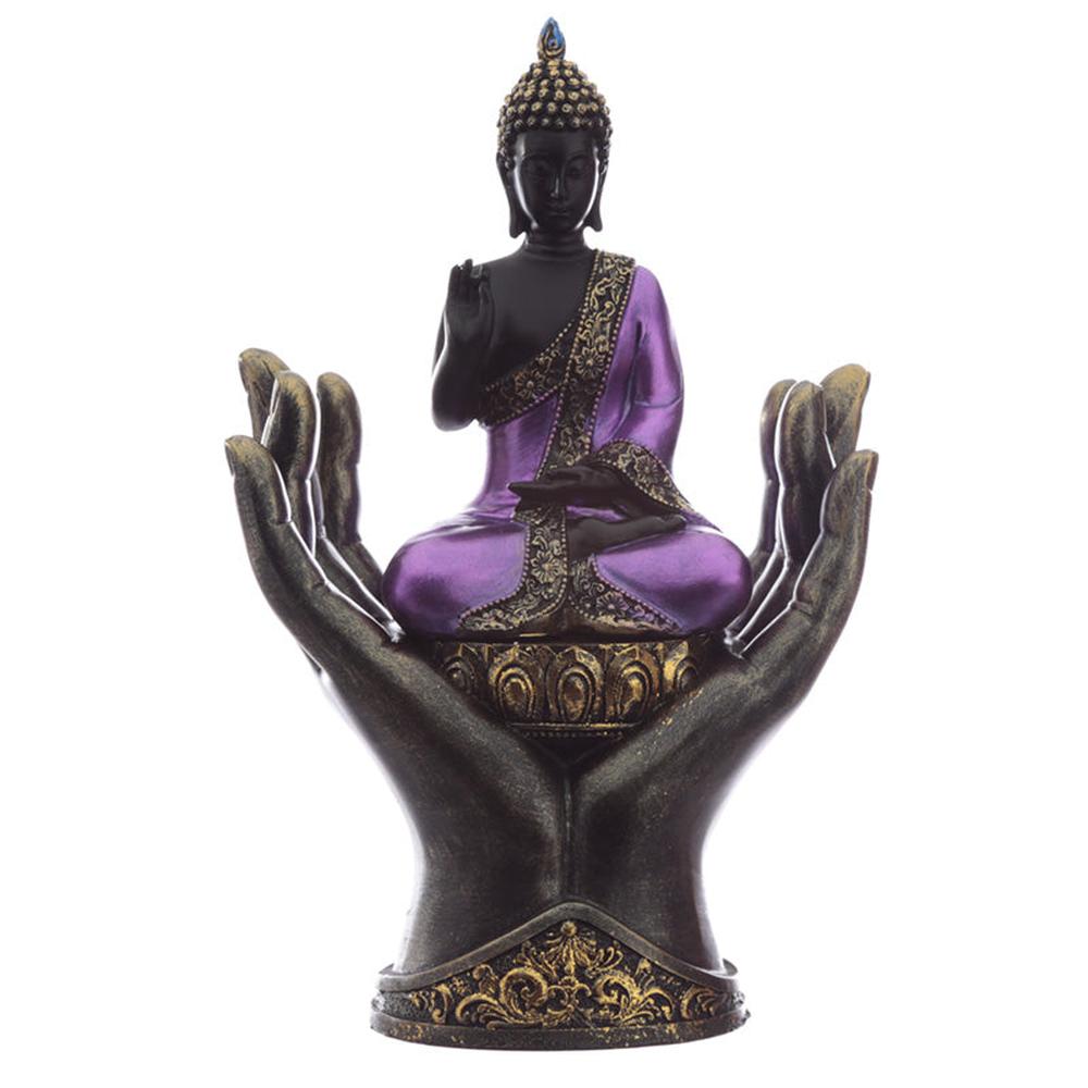 Hands Protector Purple and Black Buddha Statue Black Qubd