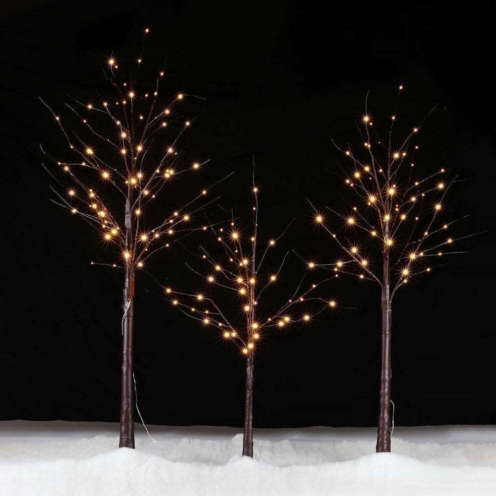 Pre-Lit Birch Tree with LED Lights - Black Qubd
