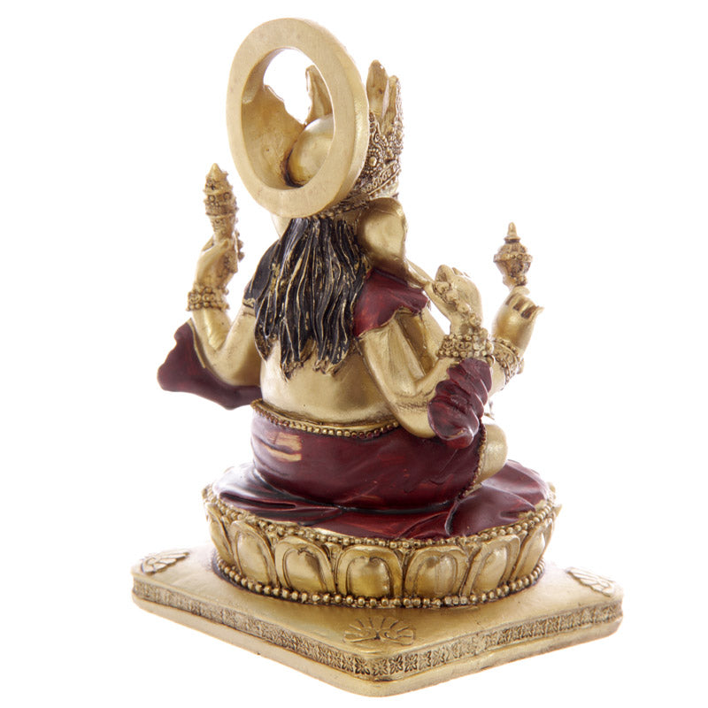 Sitting Gold Ganesh Statue - Black Qubd