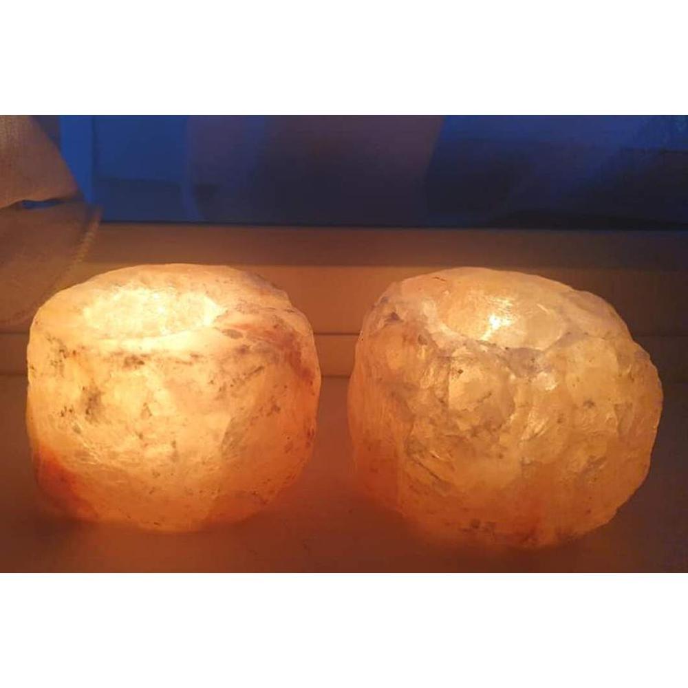 Salt Tealight Holders (pair) - Black Qubd