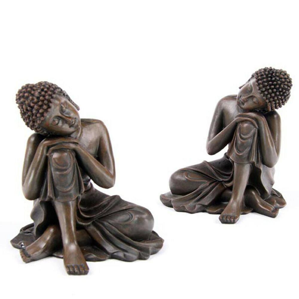 Thai Buddha Resting on Knee Set of 2 - Black Qubd