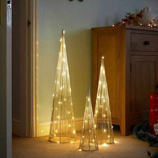 Light Up Christmas Tree Cones LED - Black Qubd